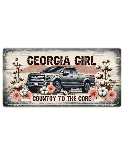 Georgia Girl, Country to the Core sublimated car tag